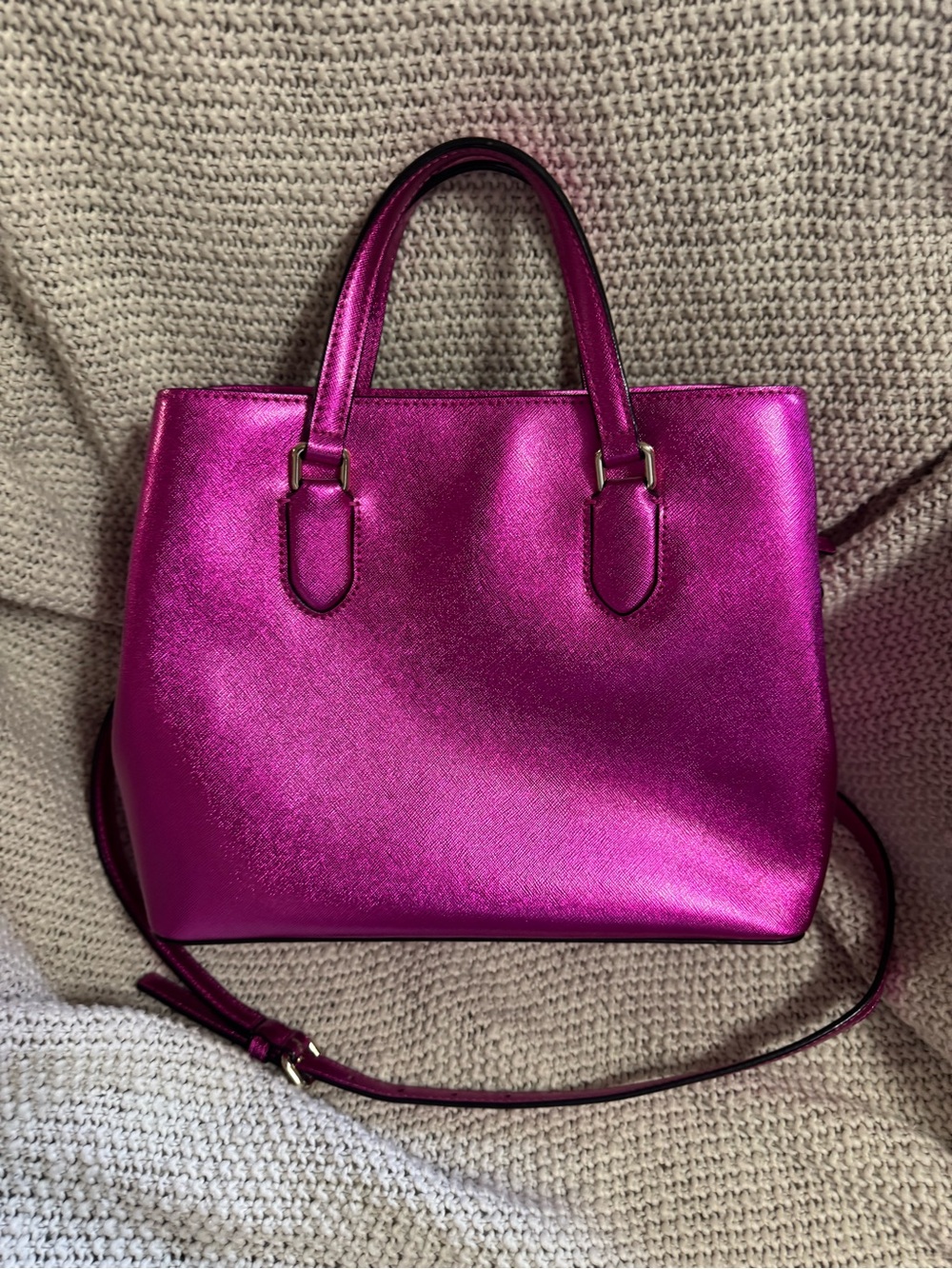 kate spade Metallic Fuchsia Satchel with Detachable Strap - Picture 2 of 11